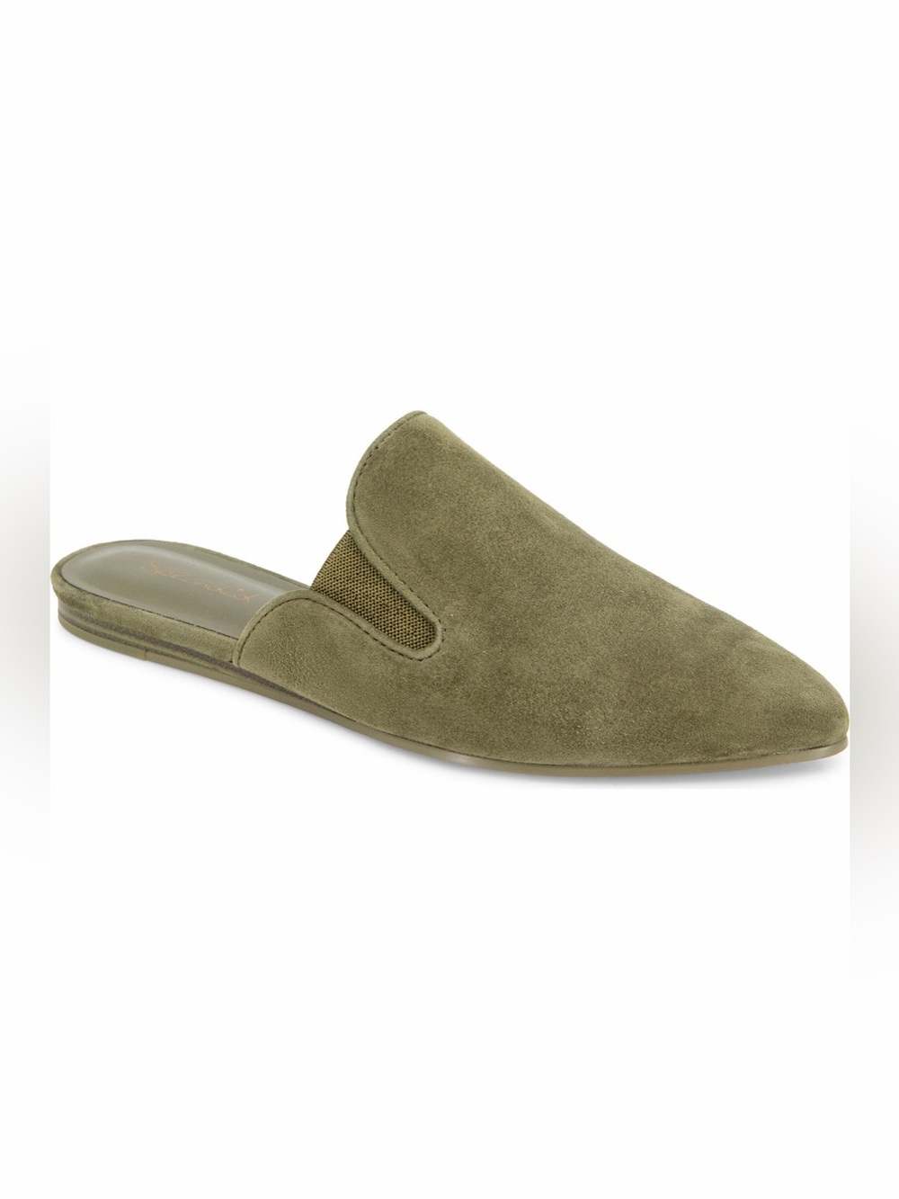 Splendid Liza Pointed Toe Suede Mule - Olive Green